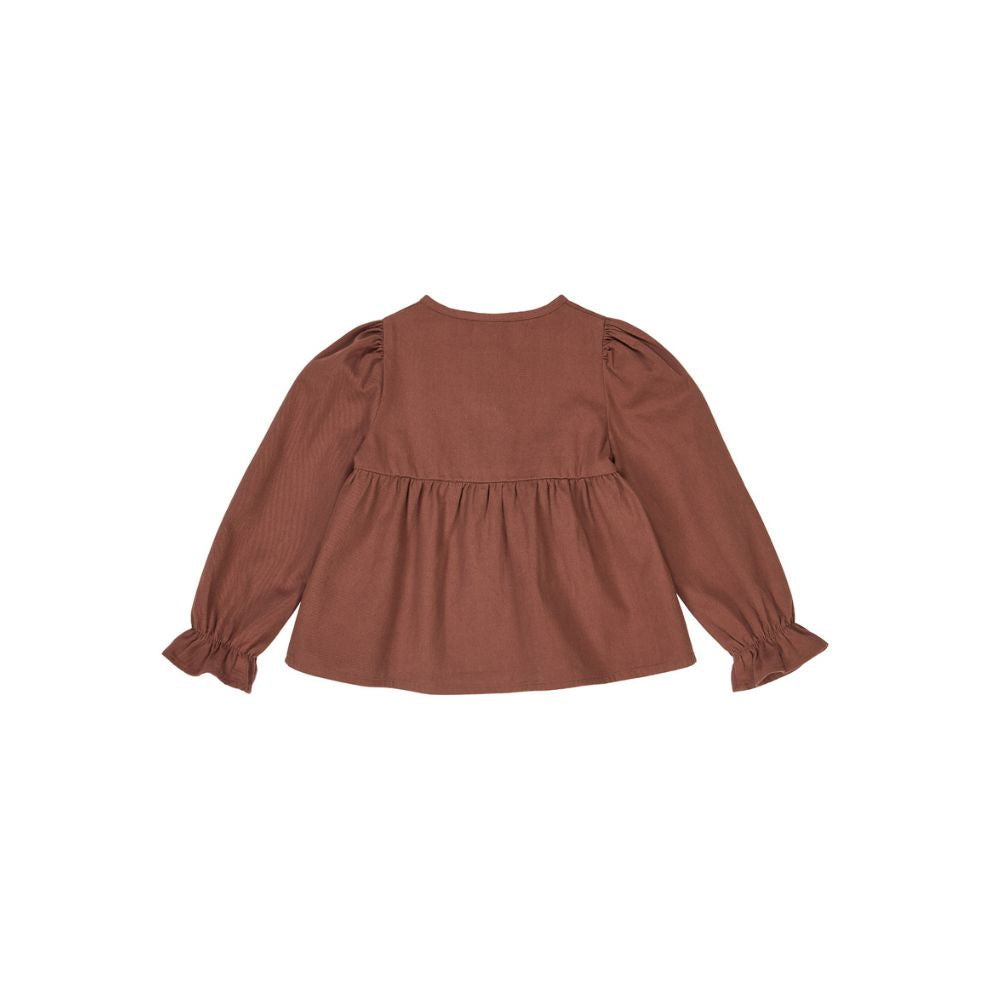 Twill blouse - Biologisch katoen – Root/steenrood – Müsli by Green Cotton achter