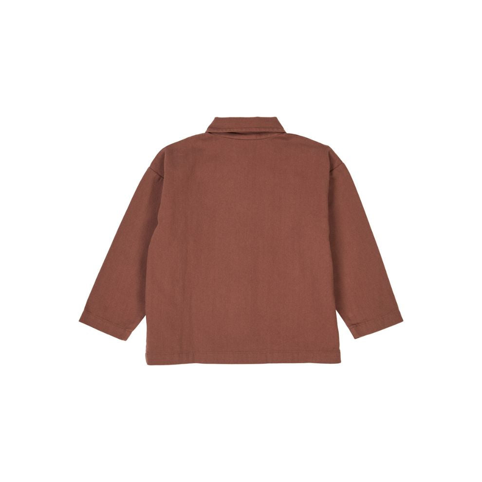 Twill overhemd top - Biologisch katoen - Root/steen rood - Müsli by Green Cotton achter