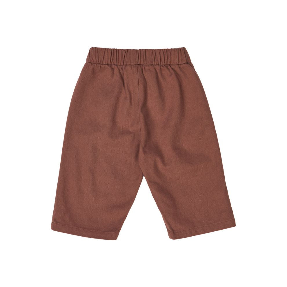 Twill baby broekje - Biologisch katoen - Root/steenrood - Müsli by Green Cotton achter