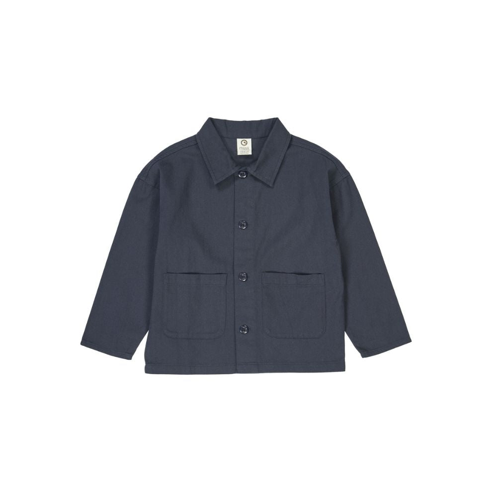 Twill overhemd top - Biologisch katoen - Night blue/donkerblauw - Müsli by Green Cotton voor