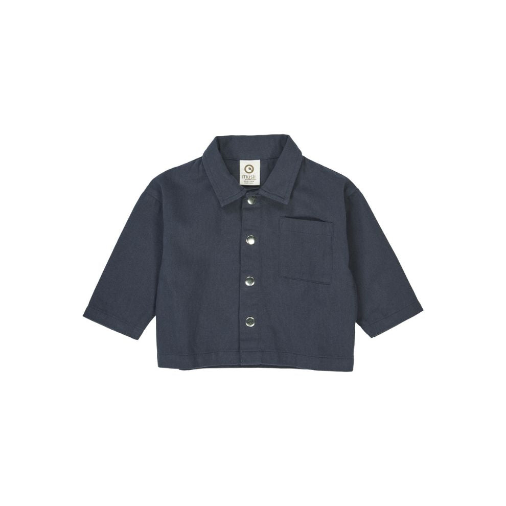 Twill shirt baby - Biologisch katoen - Night blue/donkerblauw - Müsli by Green Cotton voor