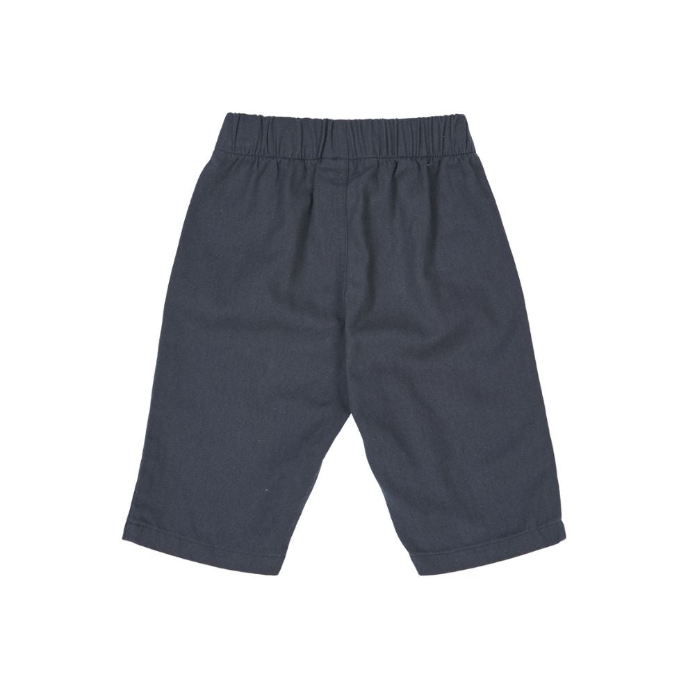 Twill broekje baby - Biologisch katoen - Night blue/donkerblauw - Müsli by Green Cotton achter