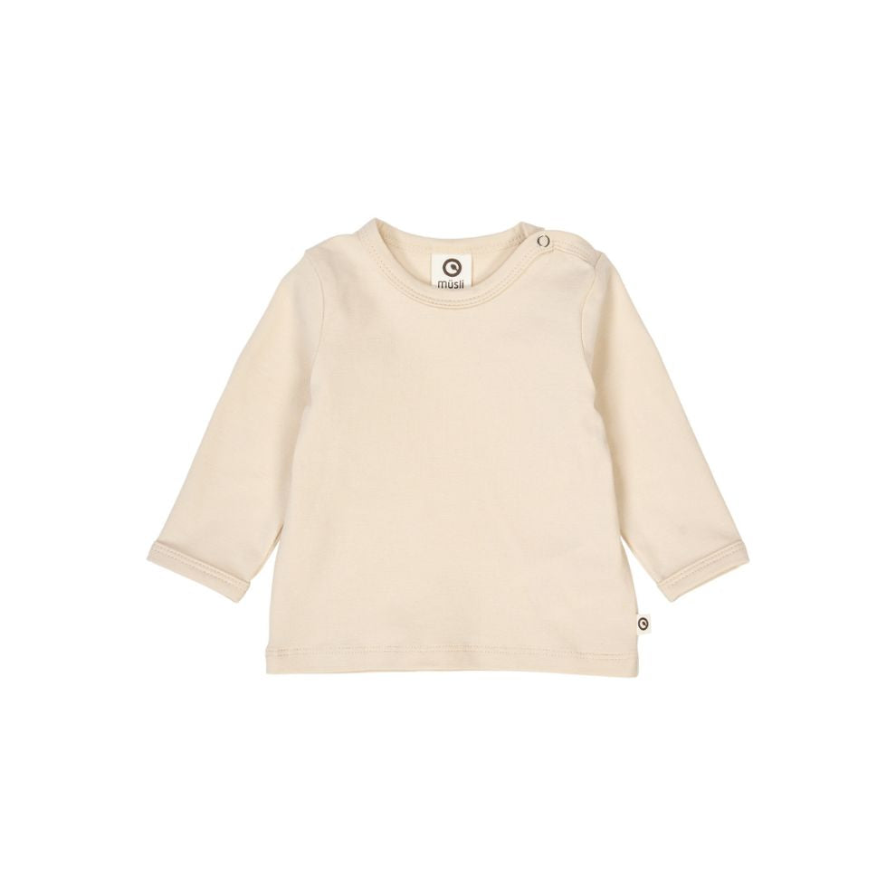 Top lange mouw - Cozy me - Biologisch katoen - Oak/ecru - Müsli by Green Cotton voor