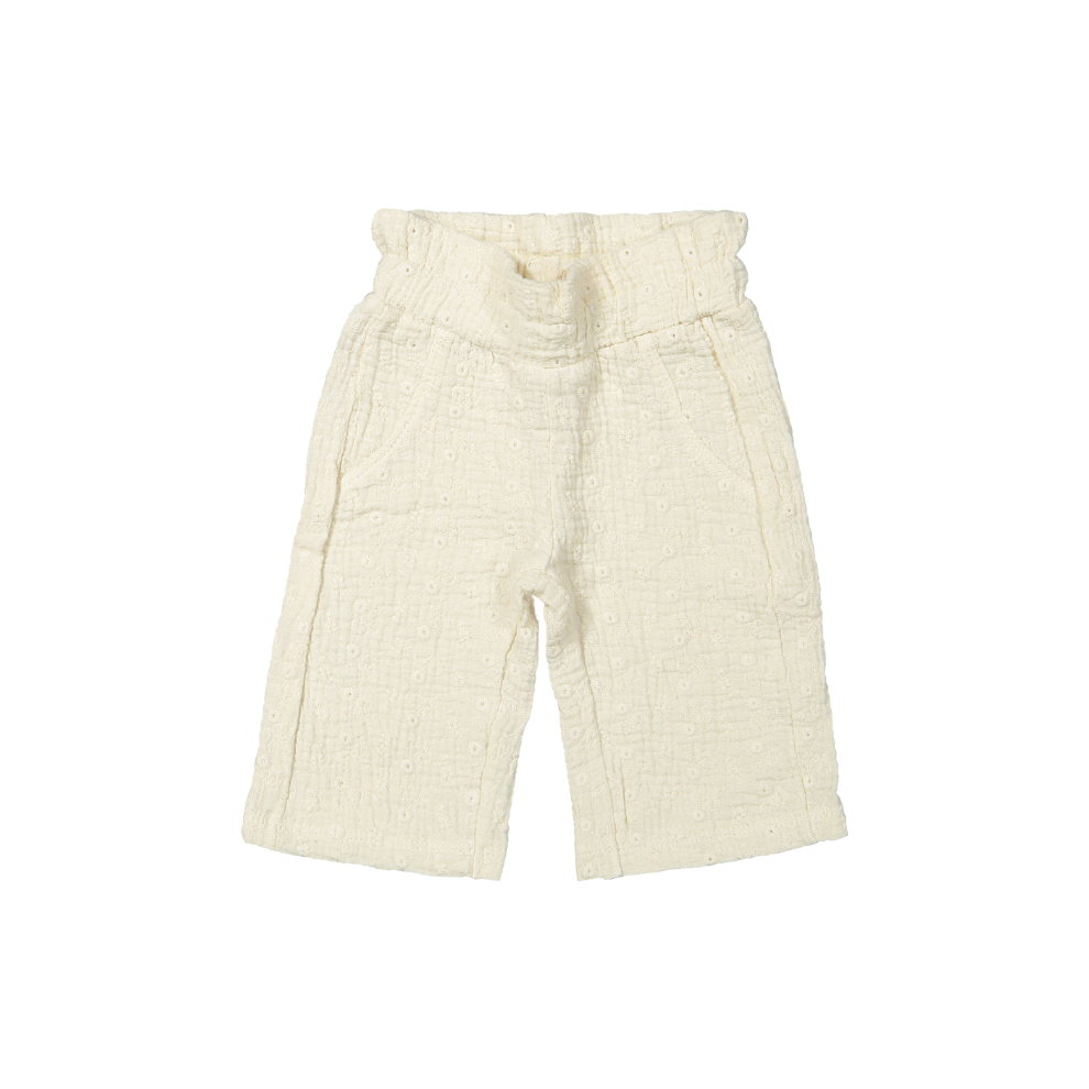 Broekje Perry - Biologisch katoen - Woven white embroidery/Wit - Riffle Amsterdam voor