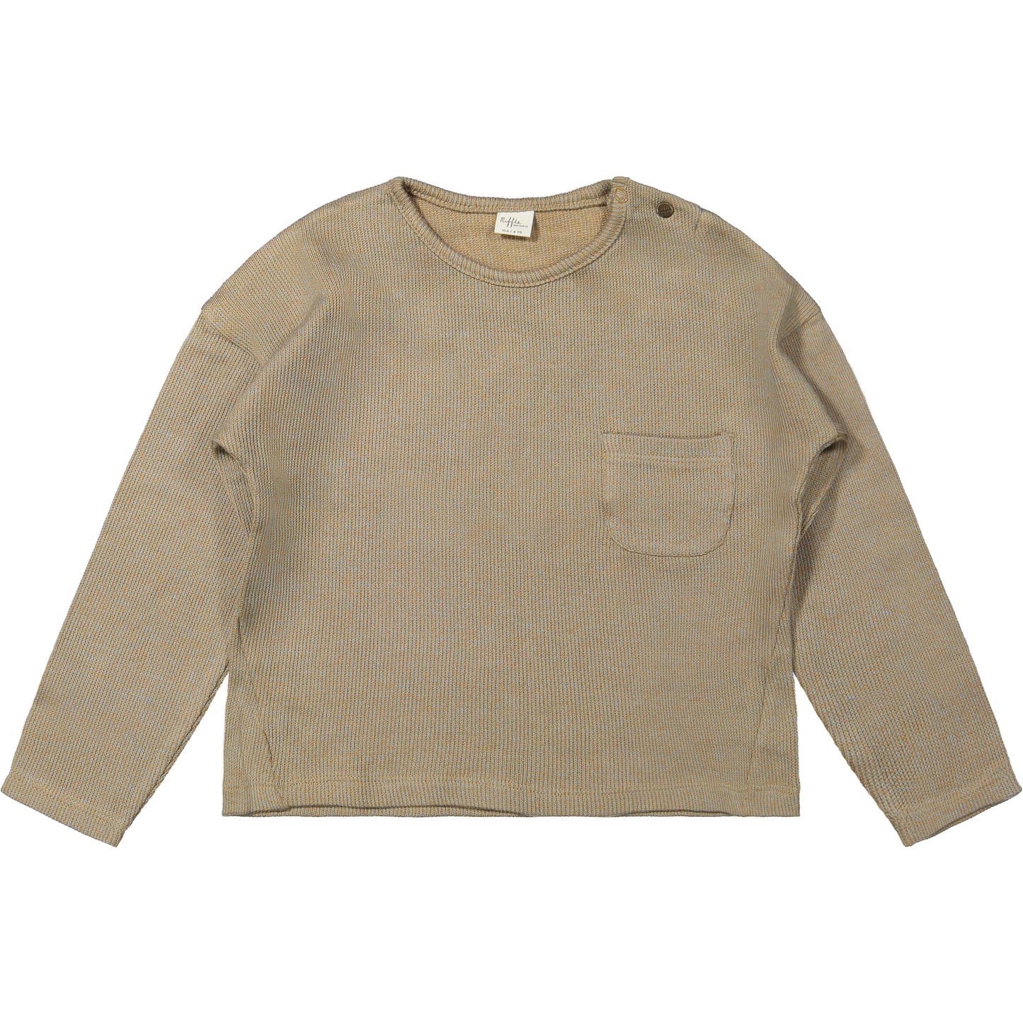 Top lange mouwen Milan - Knitted combo Blue - Biologisch katoen - Riffle Amsterdam voorkant