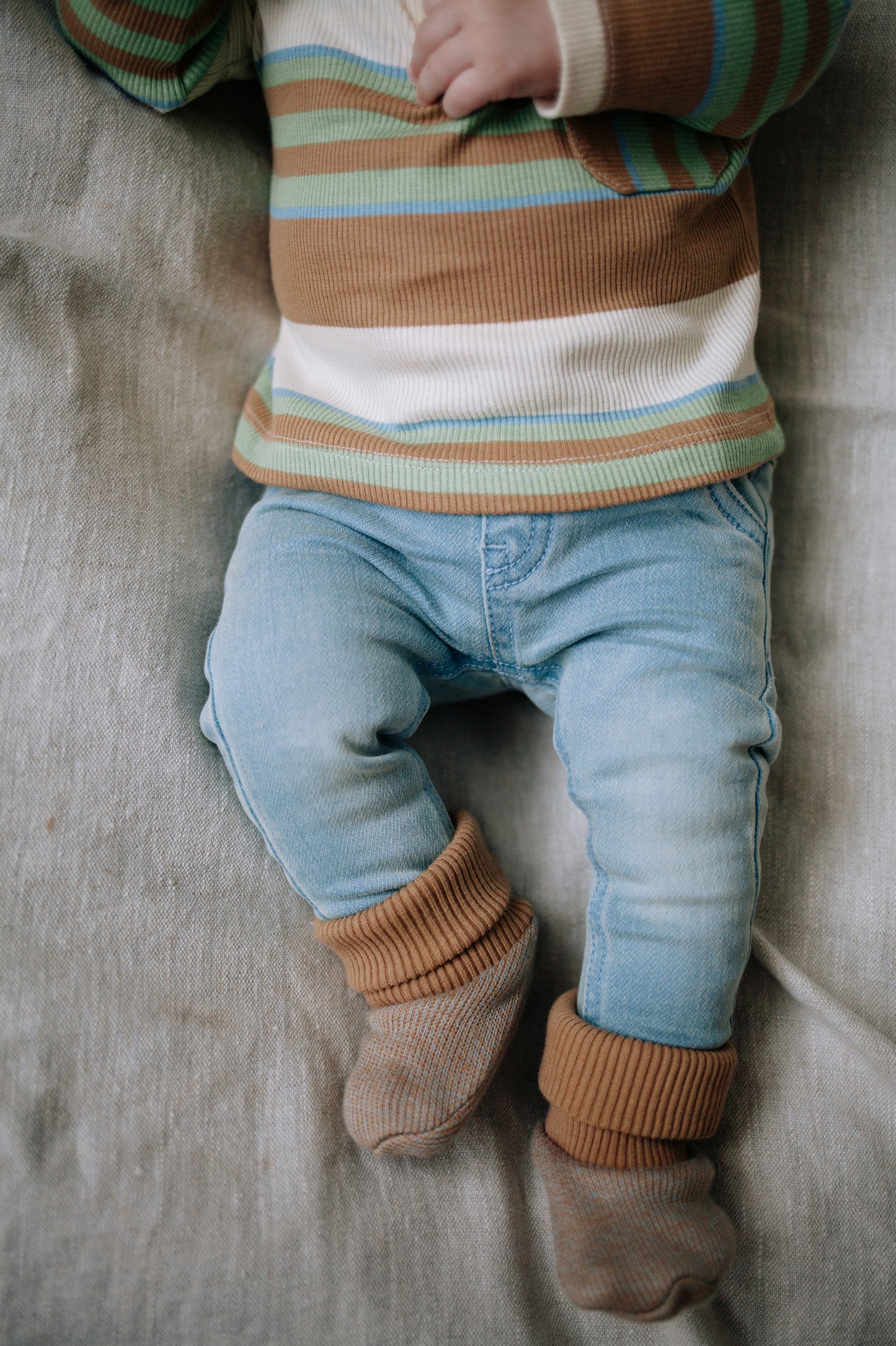 Slofjes - Billie - Knitted combo blue - Biologisch katoen - Riffle Amsterdam lifestyle