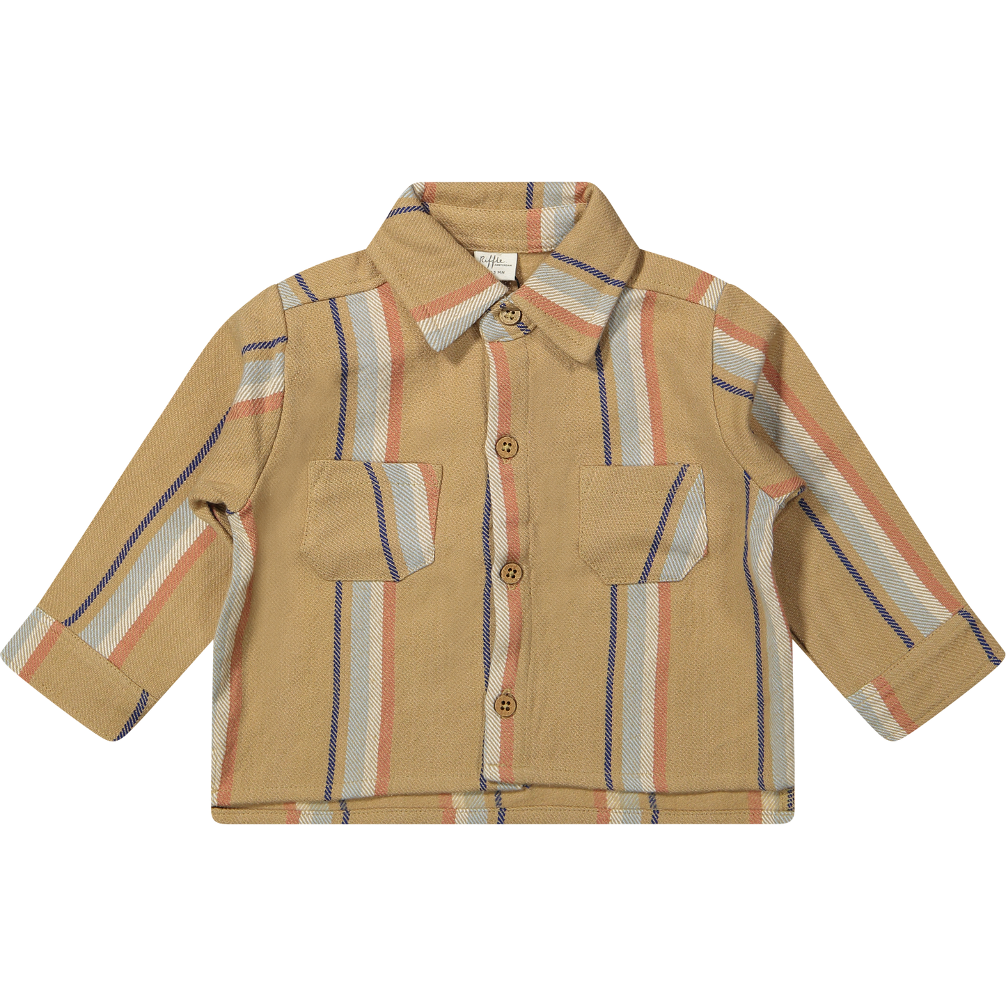 Blouse/jasje Calvin - Woven stripe - Biologisch katoen - Riffle Amsterdam voorkant