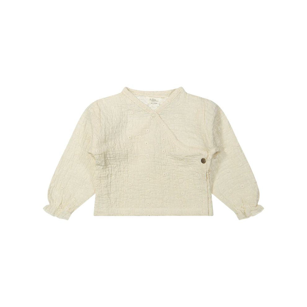 Overslag top Noa - Biologisch katoen - Wit geborduurd/embroidery - Riffle Amsterdam