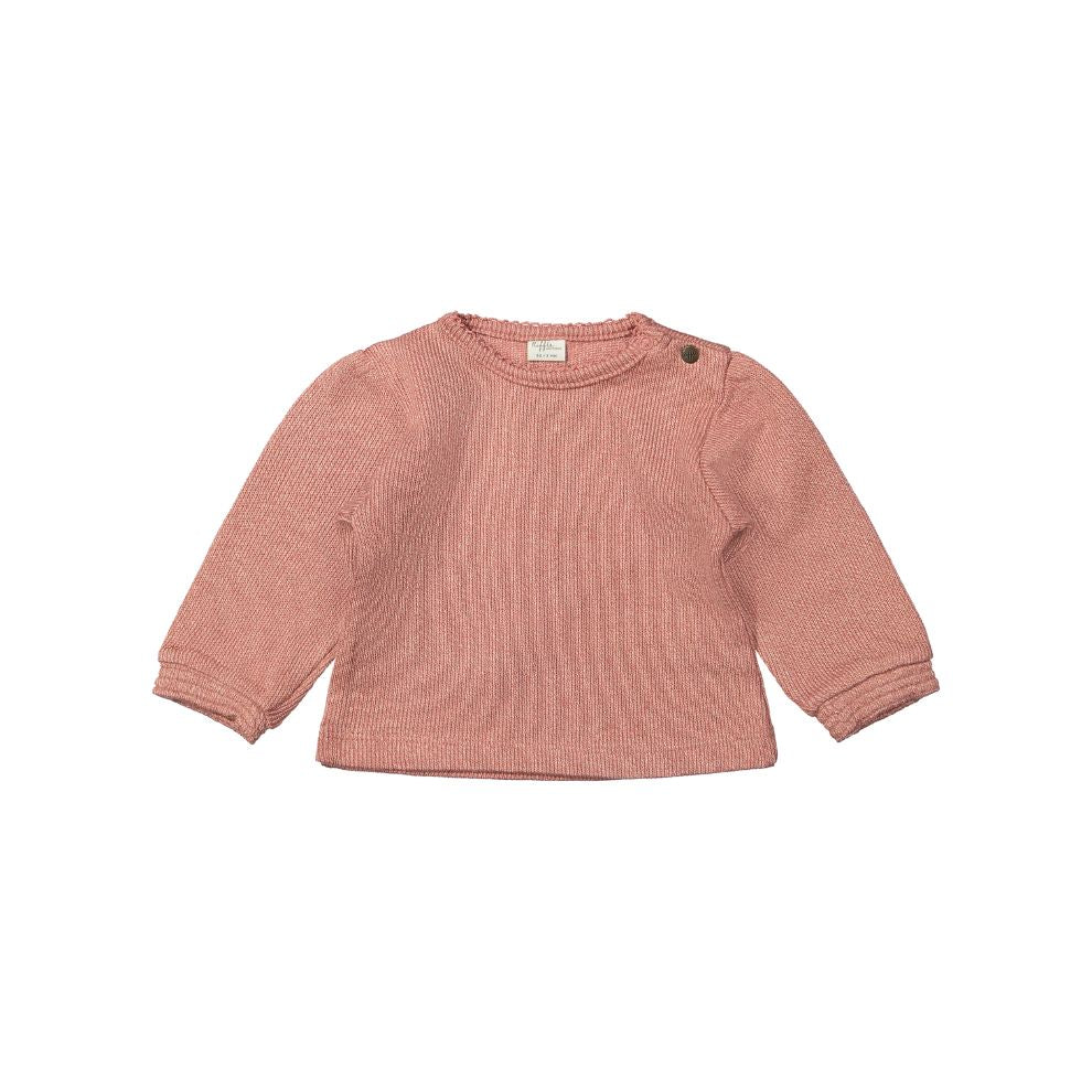 Trui Malin - Biologisch katoen - Knit combo pink/roze - Riffle Amsterdam voor