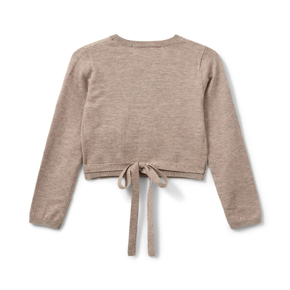 Overslag vest Gracy - Brown melange - Sofie Schnoor achterkant