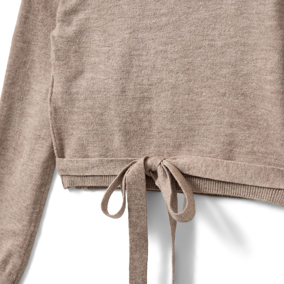 Overslag vest Gracy - Brown melange - Sofie Schnoor close up