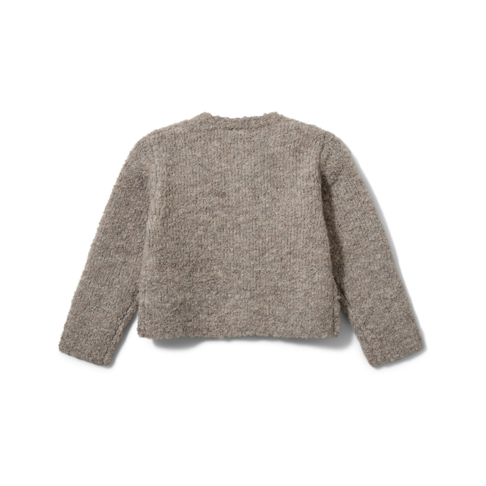 Bouclé vestje Kyra - Wolmix - Deer melange/beige - Sofie Schnoor achter