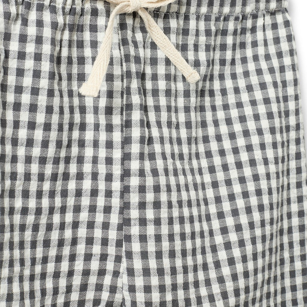 Sofie Schnoor - Pallesb Trousers - Broekje - Grey Check - 100% katoen - close up