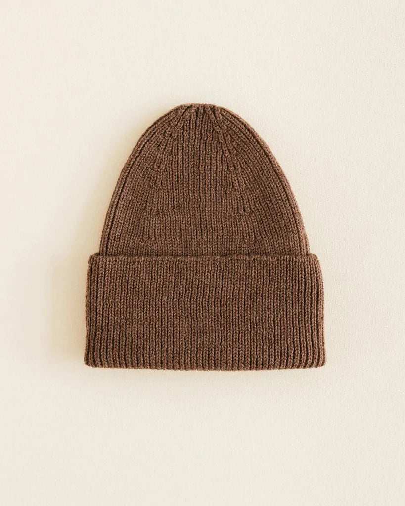 Mutsje Fonzie kids - Beanie - Merino wol - Mocha - HVID