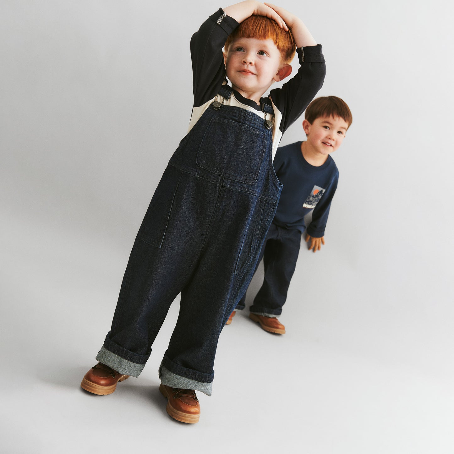 Tuinbroek denim Marley - Biologisch katoen - Dark blue/donkerblauw - Wheat kind