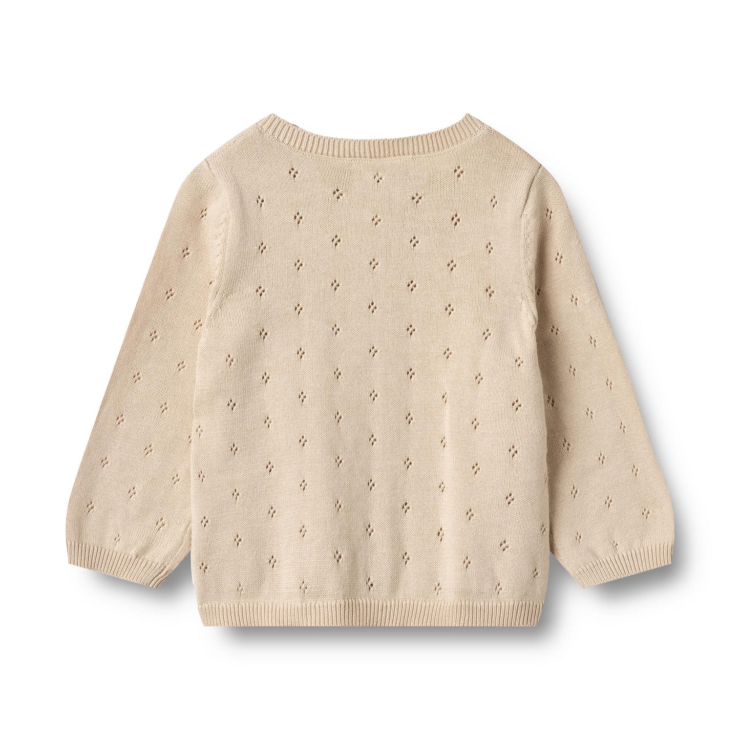 Gebreid vestje Maia - Biologisch katoen - Off white/ecru - Wheat acherkant