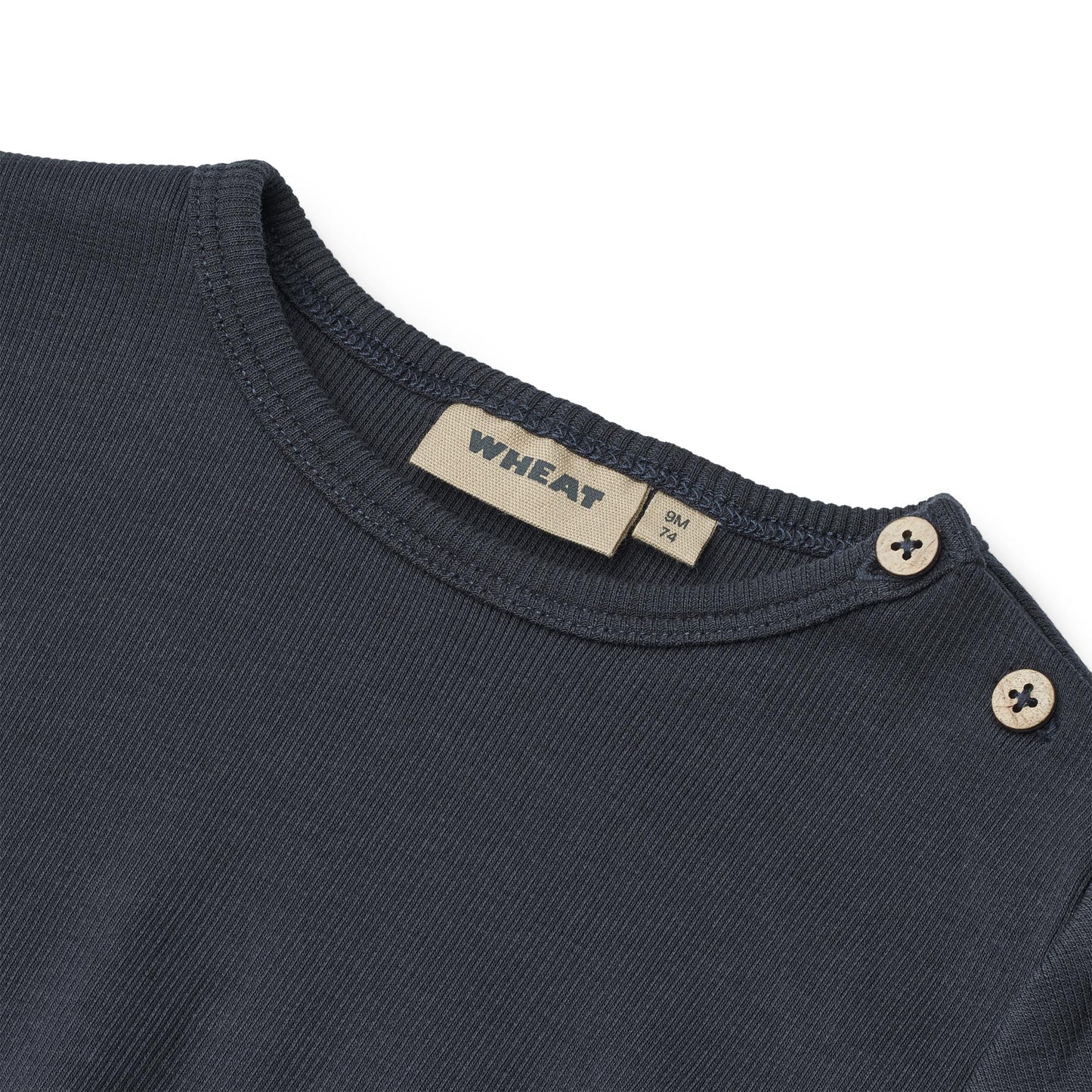 Top lange mouwen Milo – Navy – Biologisch katoen – Wheat close up