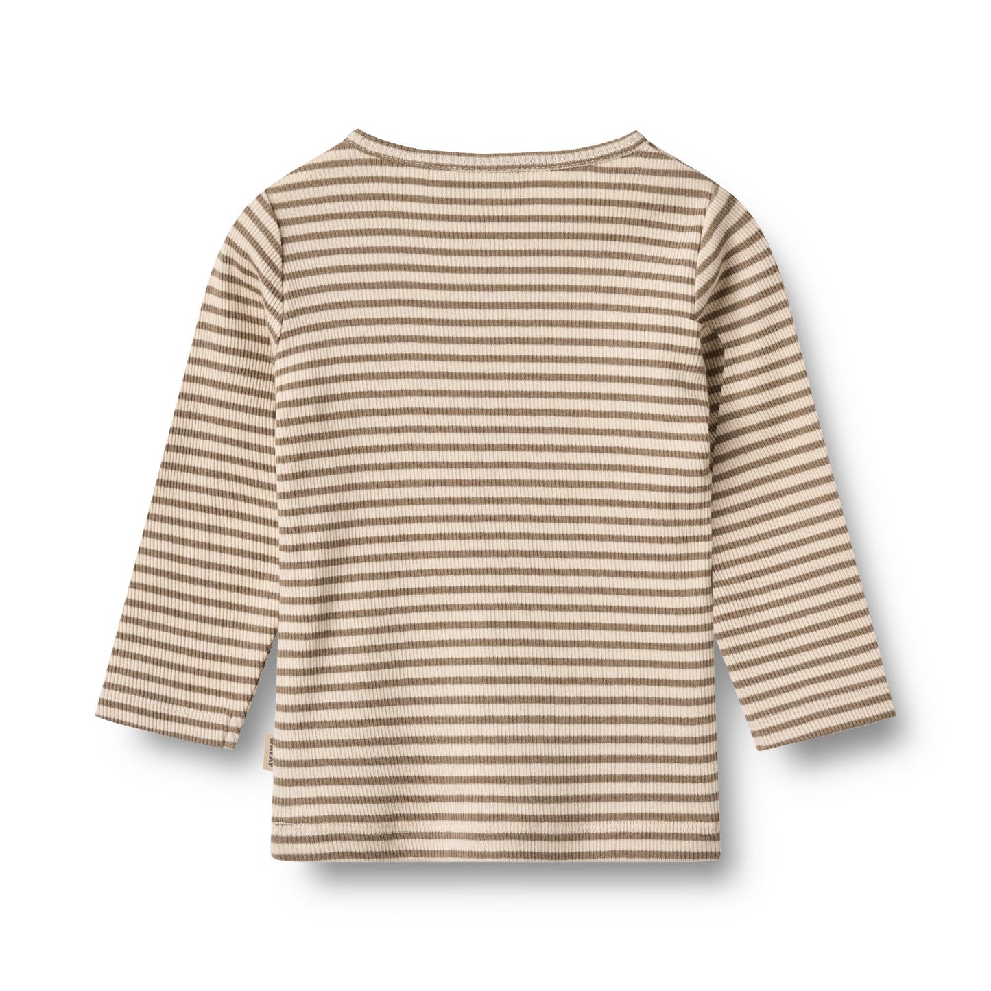 T shirt lange mouwen Stig - Biologisch katoen - Stone stripe - Wheat achterkant