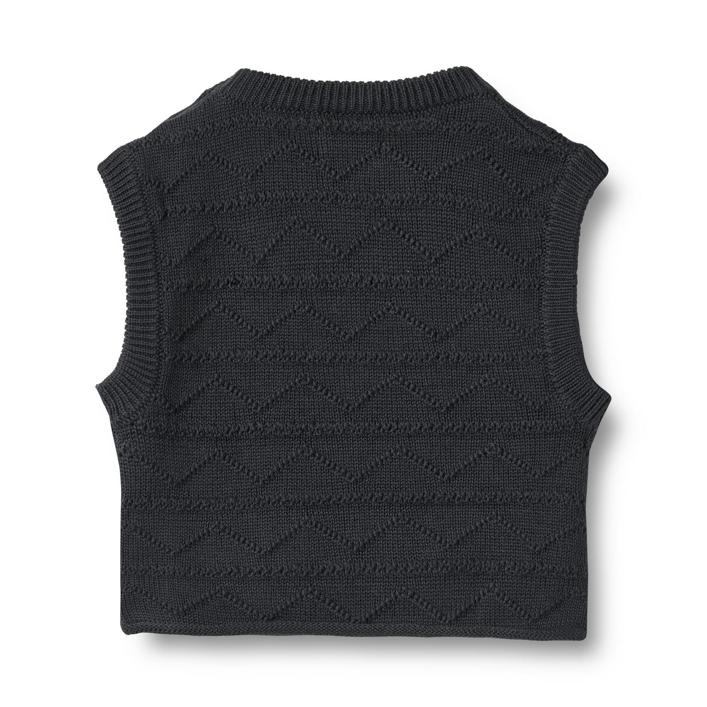 Spencer - Knit vest Bobby - Biologisch katoen - Navy - Wheat achterkant