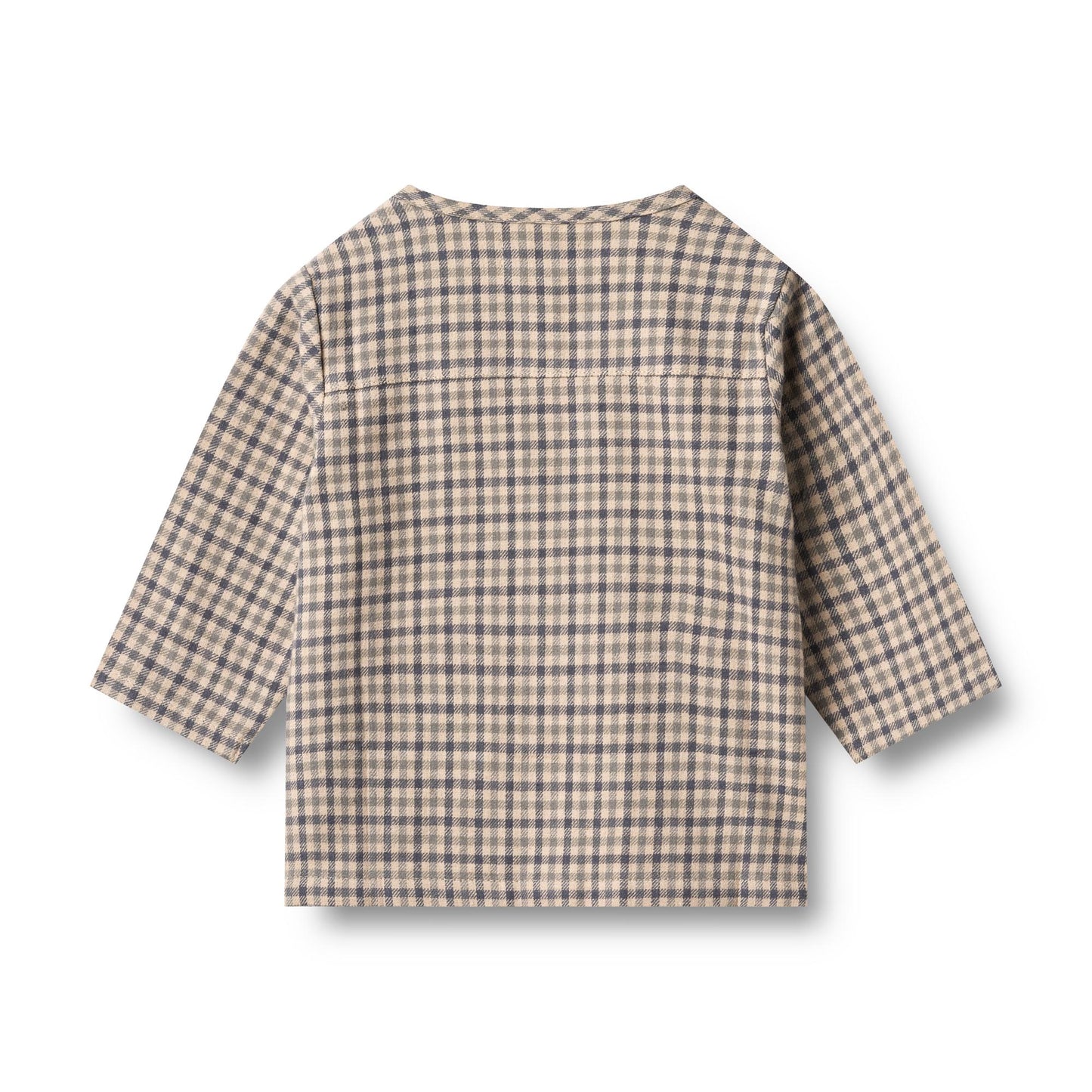 Blouse Shelby - Biologisch katoen - Blue check - Wheat achterkant