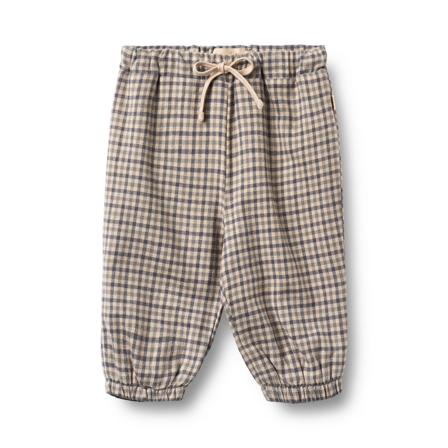 Broekje Blake - Biologisch katoen - Blue check - Wheat voorkant