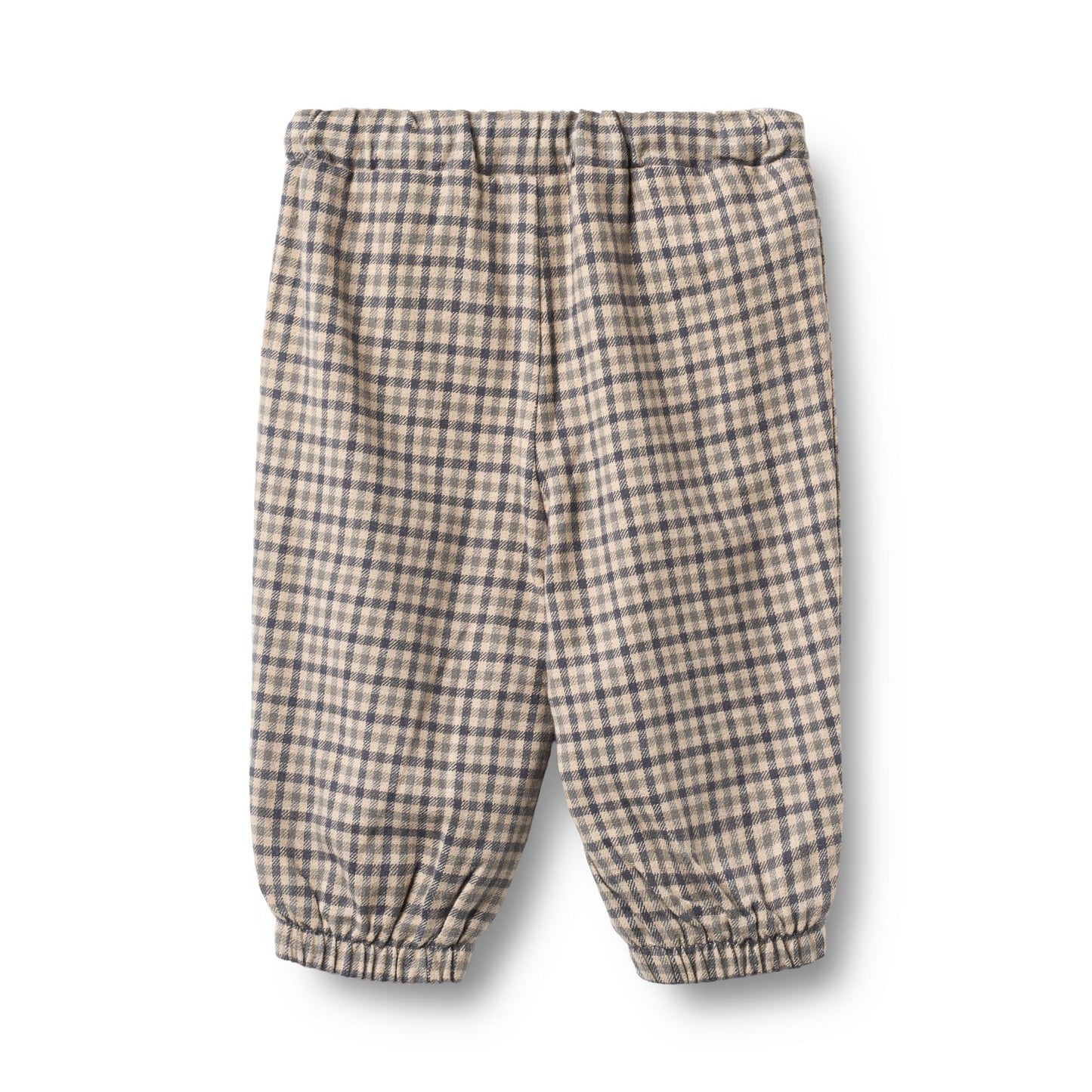 Broekje Blake - Biologisch katoen - Blue check - Wheat achterkant