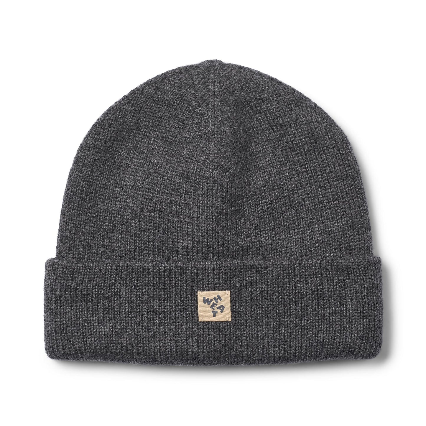 Kinder muts Omalas - Merino wol - Charcoal melange/grijs - Wheat voorkant