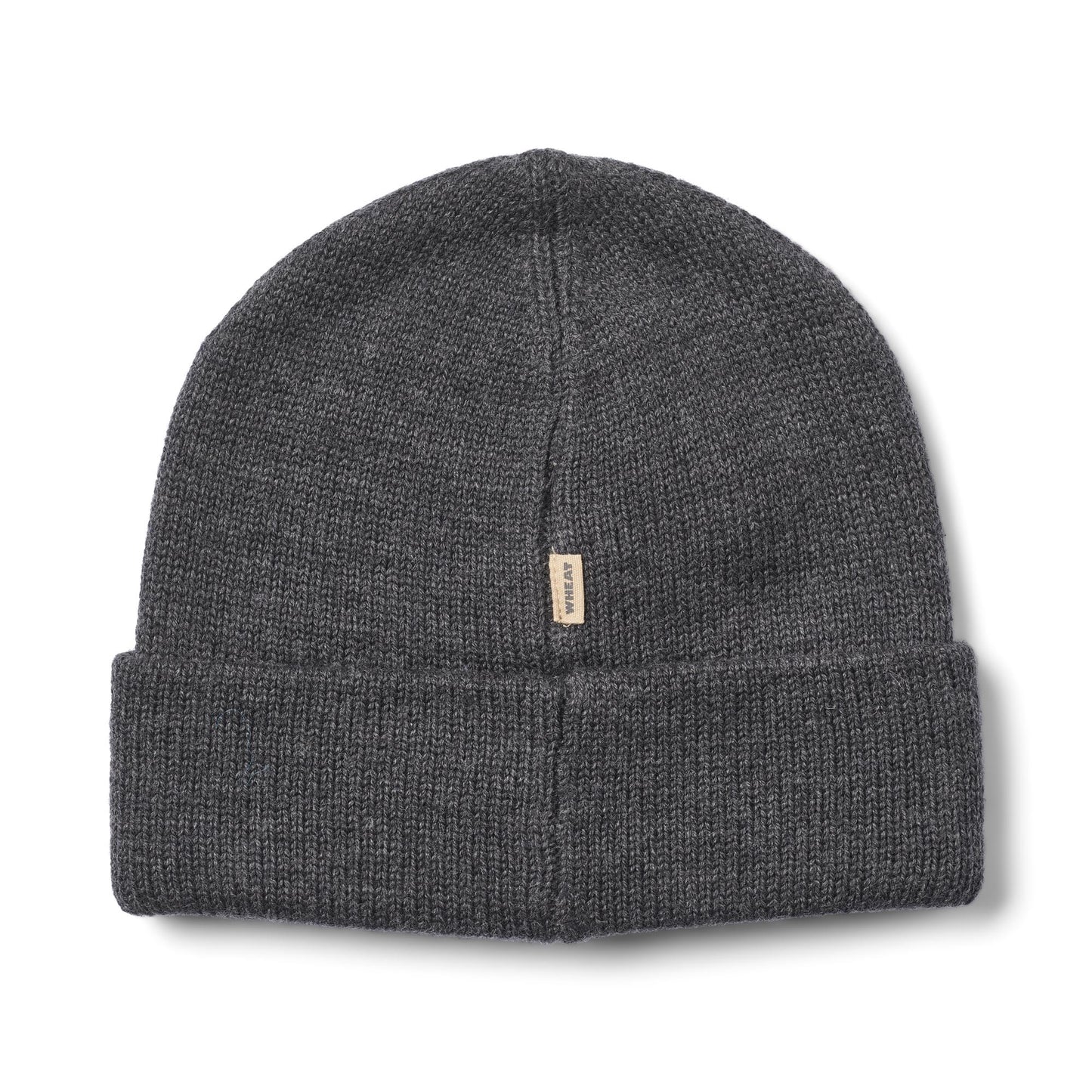 Kinder muts Omalas - Merino wol - Charcoal melange/grijs - Wheat achterkant