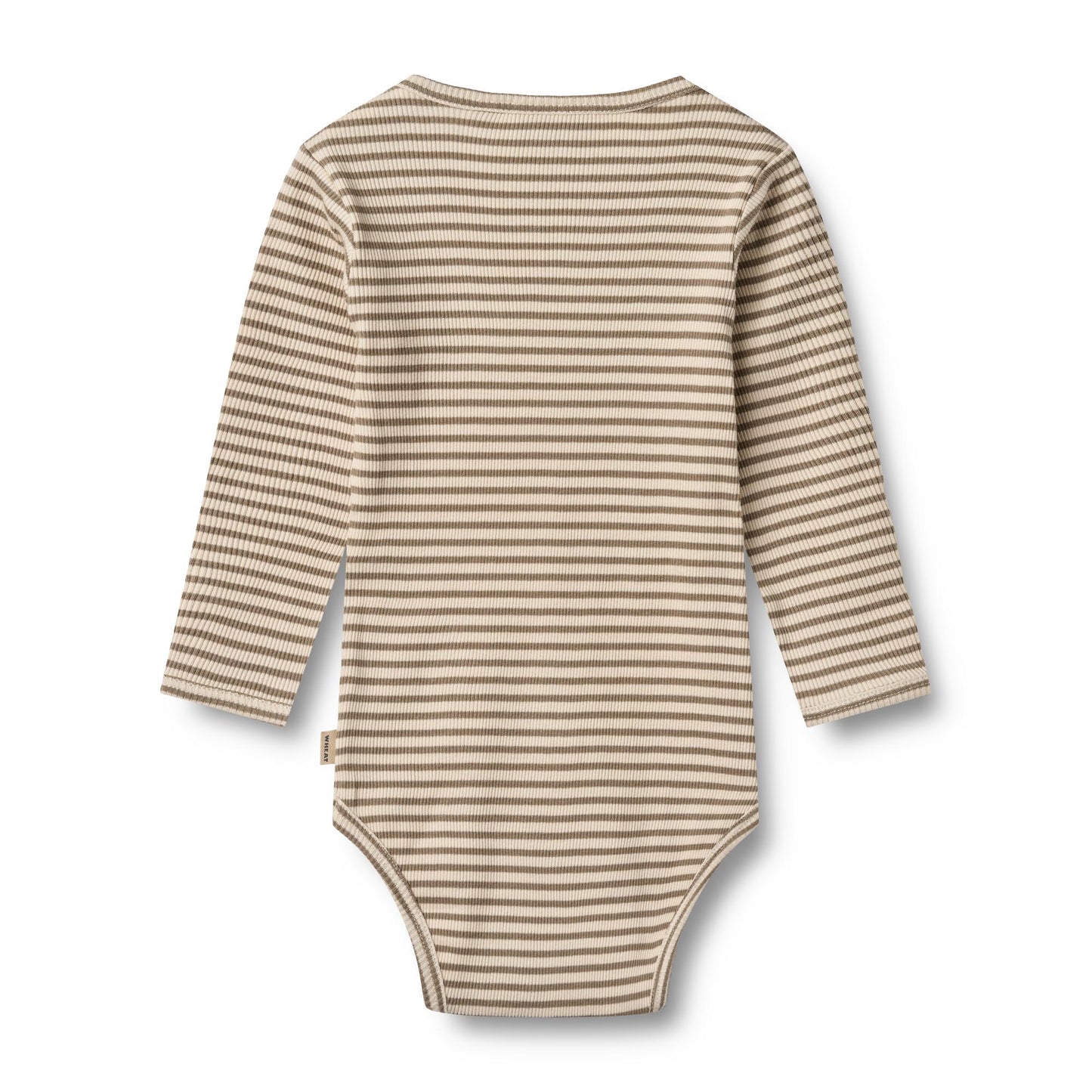 Romper lange mouwen - Berti - Biologisch katoen - Stone stripe - Wheat achterkant