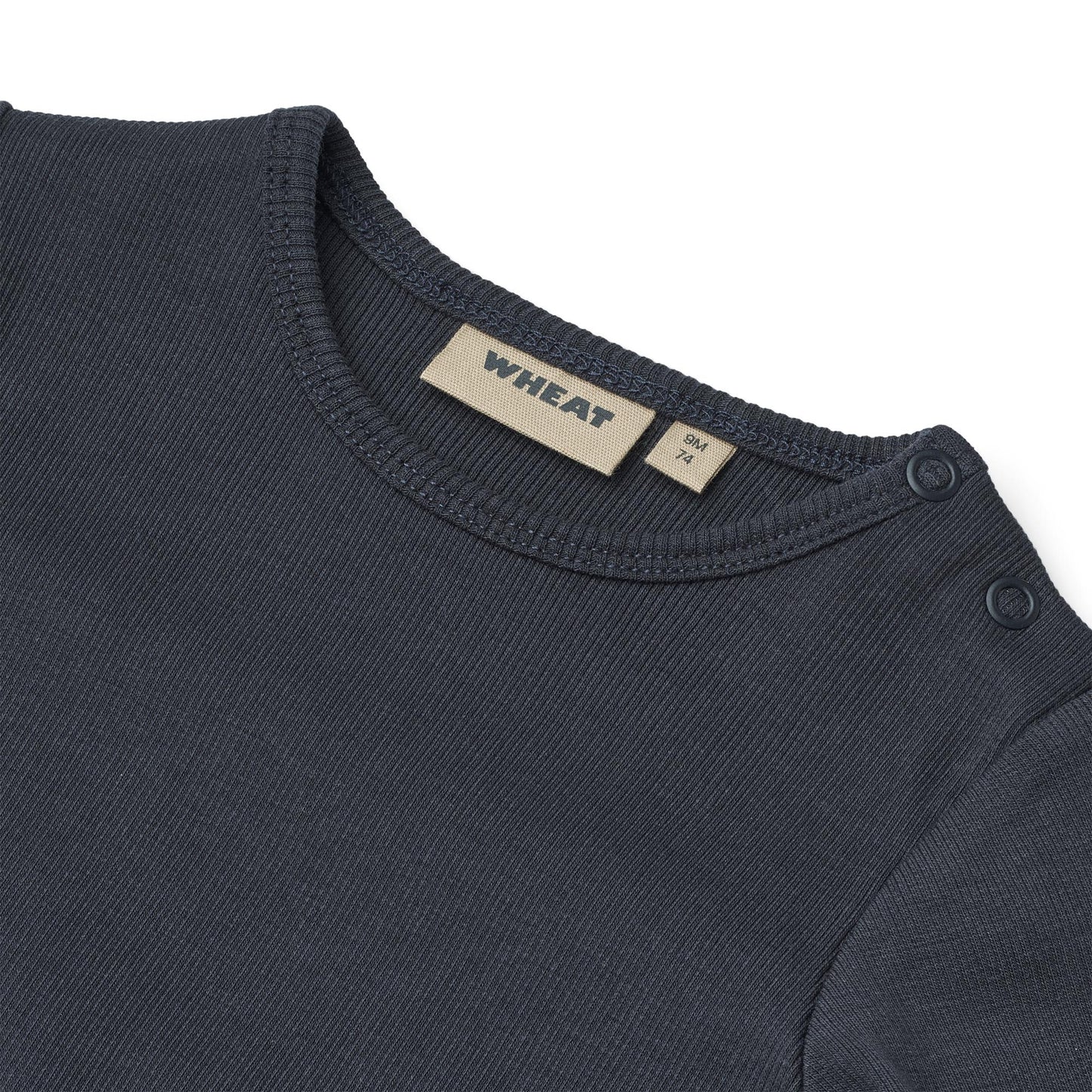 Romper lange mouwen Spencer - Biologisch katoen - Navy - Wheat close up