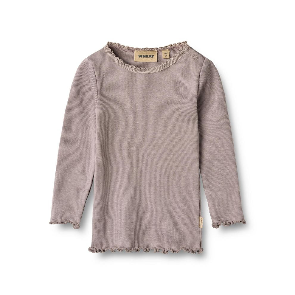 Top lange mouw - Modal/biologisch katoen - Dusty purple - Wheat voorkant