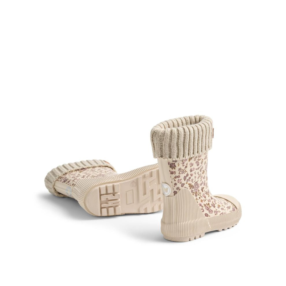 Regenlaarsjes Thermo - Natuurlijk rubber - Rose flowers - Wheat zool