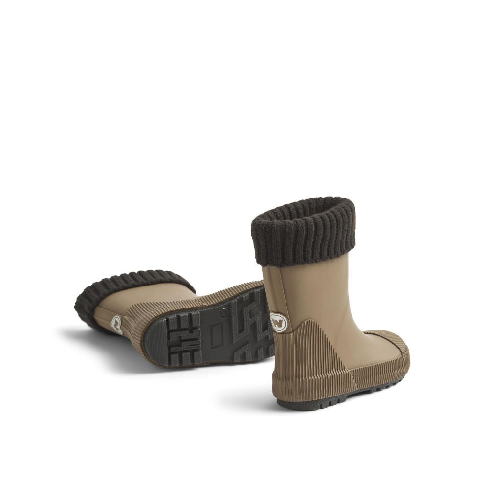 Thermo regenlaarsjes - Natuurlijk rubber - Dry wood - Wheat zool