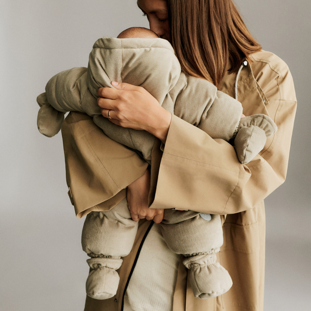 Puffer schoentjes Fuffa - Corduroy - Grey stone - Wheat baby