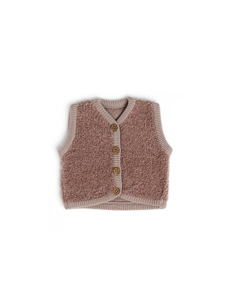 Bouclé gilet - Merino wol - Pink - Smallstuff - productfoto