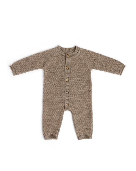 Gebreid boxpakje - Merino wol - Square knit - Bruin - Smallstiff