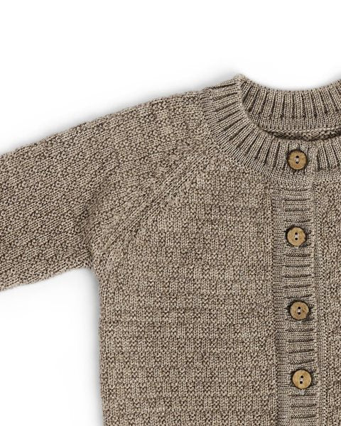 Gebreid boxpakje - Merino wol - Square knit - Bruin - Smallstiff