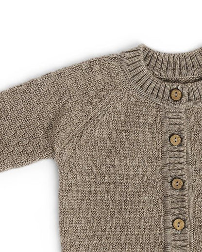 Gebreid boxpakje - Merino wol - Square knit - Bruin - Smallstiff