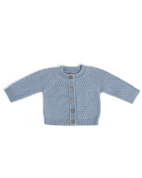 Gebreid vestje - Square knit - Merino wol - Blauw - Smallstuff