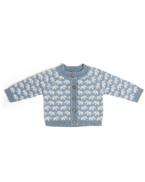 Vestje Olifantjes - Merino wol - Blauw - Smallstuff