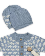 Vestje Olifantjes - Merino wol - Blauw - Smallstuff - voorkant