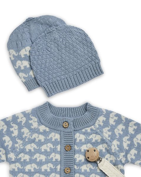 Vestje Olifantjes - Merino wol - Blauw - Smallstuff - voorkant