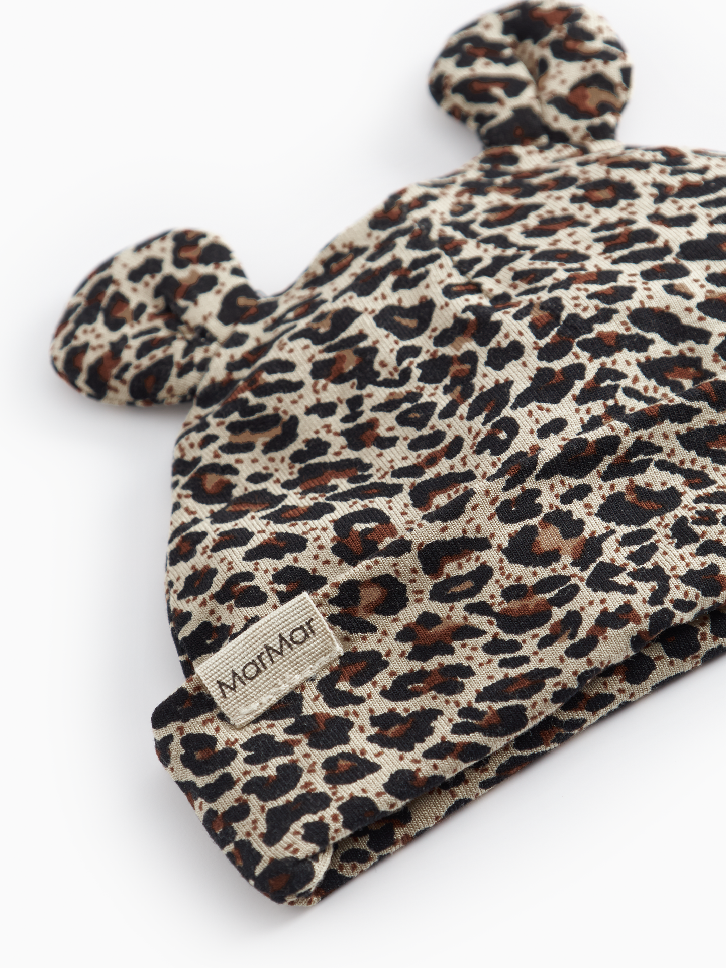 Baby Mutsje - Leo Aiko Ear Beanie - Biologisch katoen en modal - Panterprint - MarMar Copenhagen