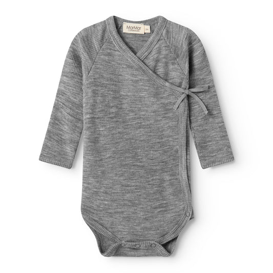 MarMar Copenhagen - Belita Wool Rib Romper - 100% merinowol - Grey melange