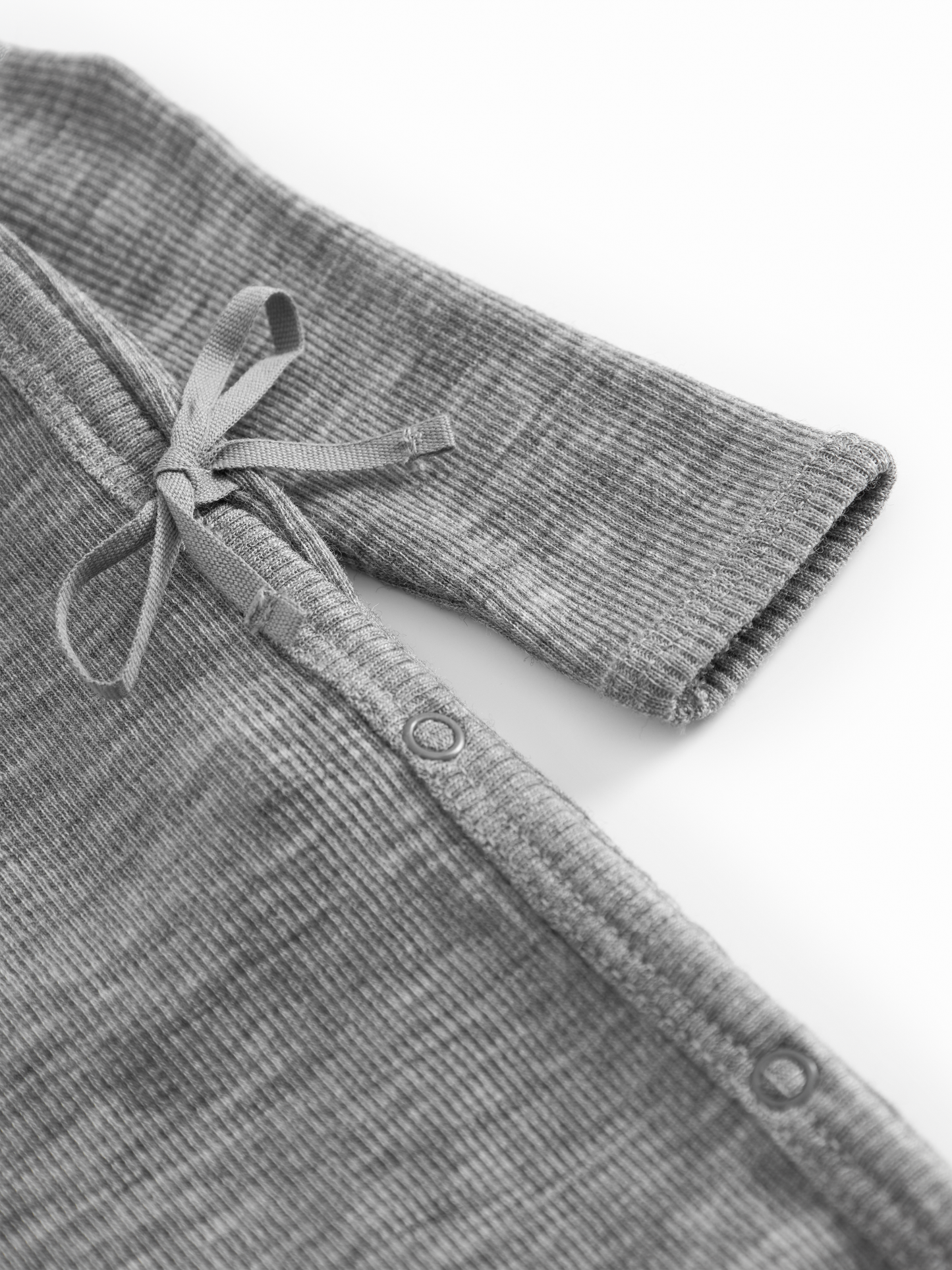 MarMar Copenhagen - Rula Wool Rib Romper - Rompertje 100% merinowol - Grey melange
