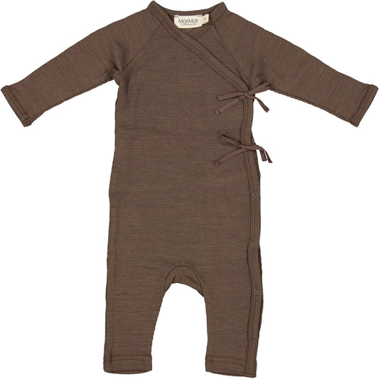 MarMar Copenhagen - Rula Wool Rib Romper - Rompertje 100% merinowol - Terre