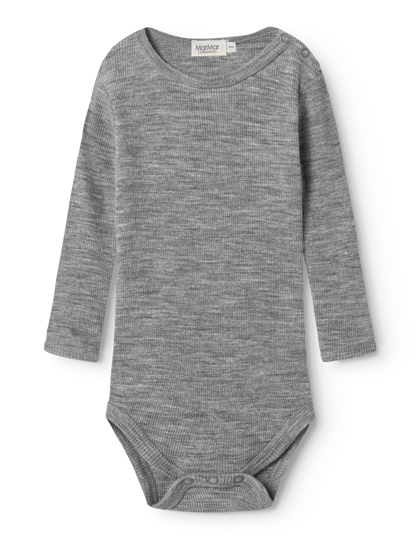 MarMar Copenhagen - Bense Wool Rib Romper - 100% merinowol - Grey melange