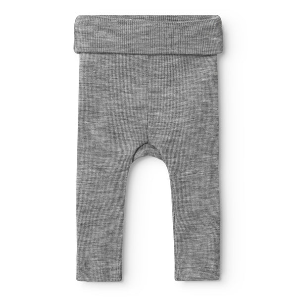 MarMar Copenhagen - Piva Wool Rib Pants - Baby broekje 100% merinowol - Grey melange