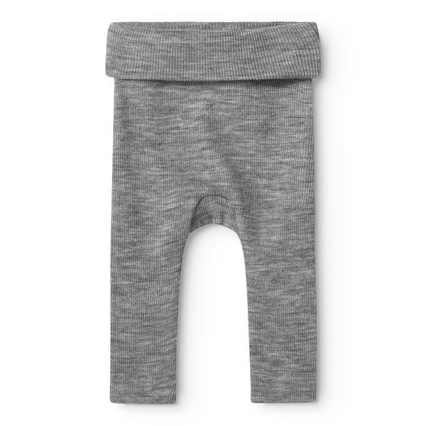 MarMar Copenhagen - Piva Wool Rib Pants - Baby broekje 100% merinowol - Grey melange