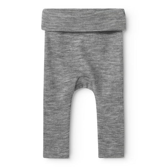 MarMar Copenhagen - Piva Wool Rib Pants - Baby broekje 100% merinowol - Grey melange